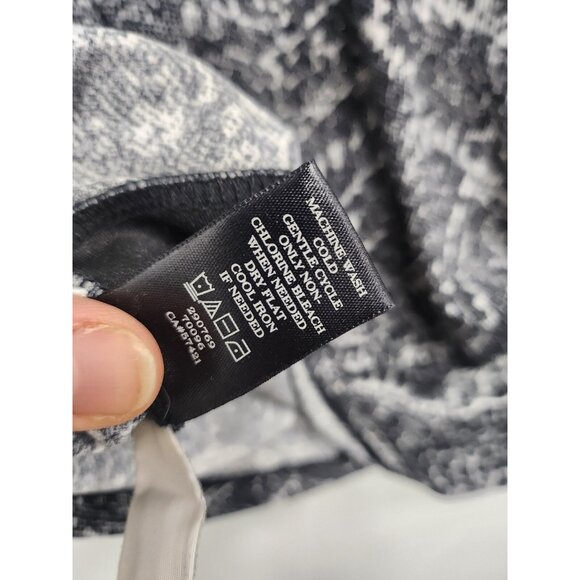 Ann Taylor Top Womens Small Black White Paisley Long Sleeves Ruched Office - Picture 6 of 8